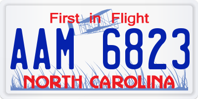 NC license plate AAM6823