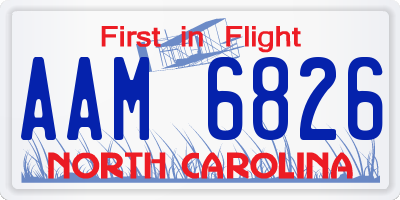 NC license plate AAM6826