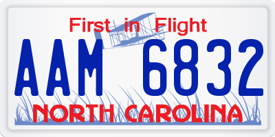 NC license plate AAM6832