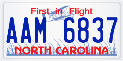 NC license plate AAM6837