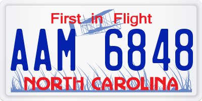 NC license plate AAM6848