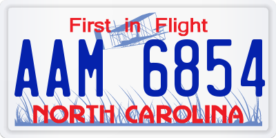 NC license plate AAM6854