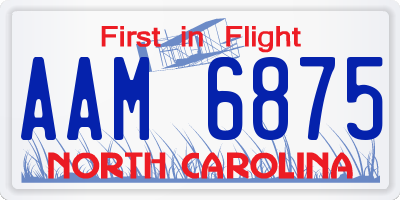 NC license plate AAM6875