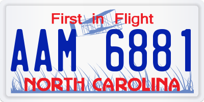NC license plate AAM6881