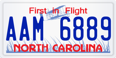 NC license plate AAM6889
