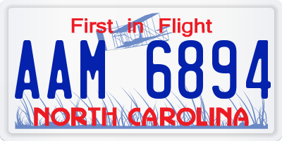 NC license plate AAM6894