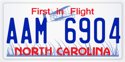 NC license plate AAM6904