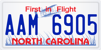NC license plate AAM6905