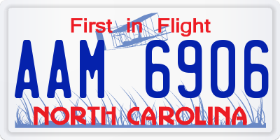 NC license plate AAM6906