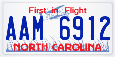 NC license plate AAM6912