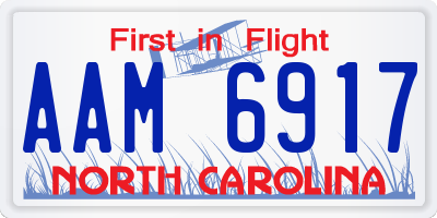 NC license plate AAM6917