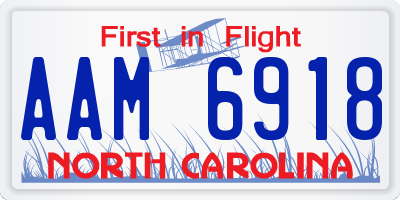 NC license plate AAM6918