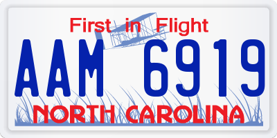 NC license plate AAM6919