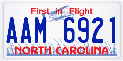 NC license plate AAM6921