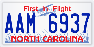 NC license plate AAM6937