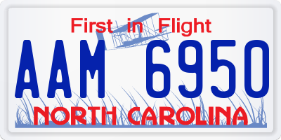 NC license plate AAM6950