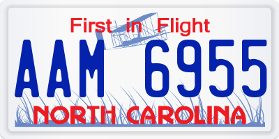 NC license plate AAM6955