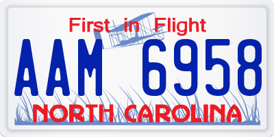 NC license plate AAM6958