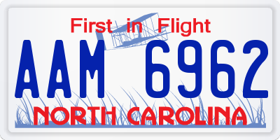 NC license plate AAM6962