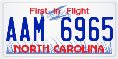 NC license plate AAM6965