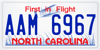 NC license plate AAM6967