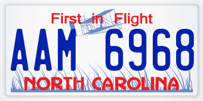 NC license plate AAM6968