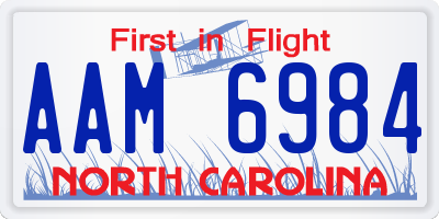 NC license plate AAM6984