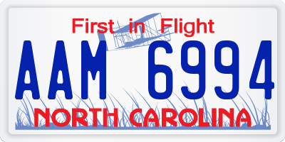 NC license plate AAM6994