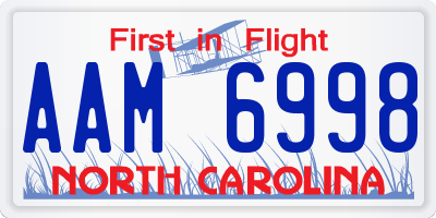NC license plate AAM6998