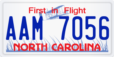 NC license plate AAM7056