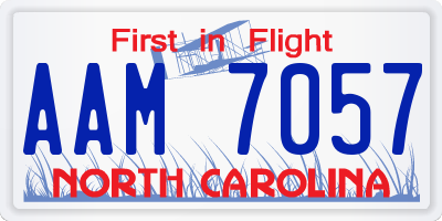 NC license plate AAM7057