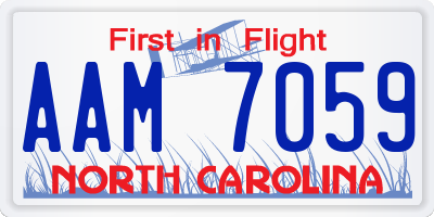 NC license plate AAM7059