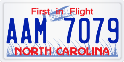 NC license plate AAM7079