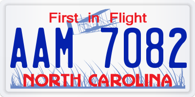 NC license plate AAM7082