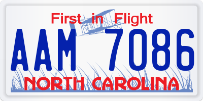 NC license plate AAM7086