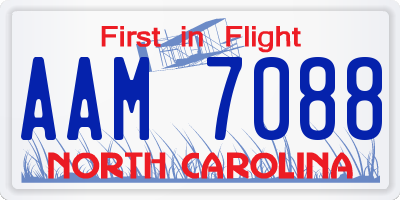 NC license plate AAM7088