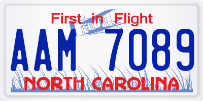 NC license plate AAM7089