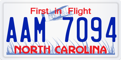 NC license plate AAM7094