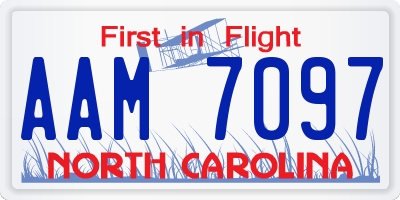 NC license plate AAM7097