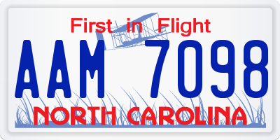 NC license plate AAM7098