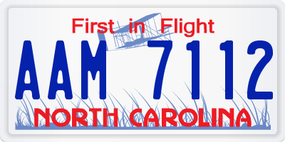 NC license plate AAM7112