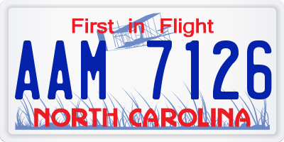 NC license plate AAM7126