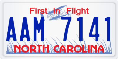 NC license plate AAM7141
