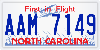 NC license plate AAM7149