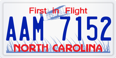 NC license plate AAM7152