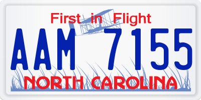 NC license plate AAM7155
