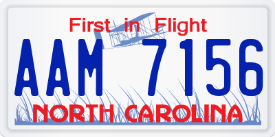 NC license plate AAM7156