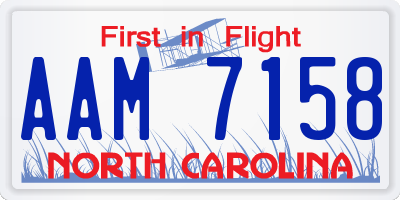 NC license plate AAM7158