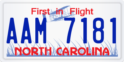 NC license plate AAM7181