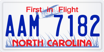 NC license plate AAM7182